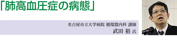 「肺高血圧症の病態」武田　裕氏